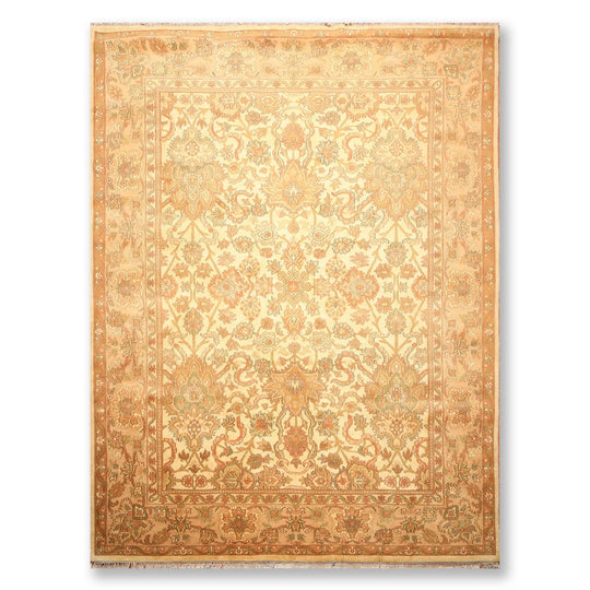 9x12 Hand Knotted Agra 100% Wool Traditional Oriental Area Rug Gold