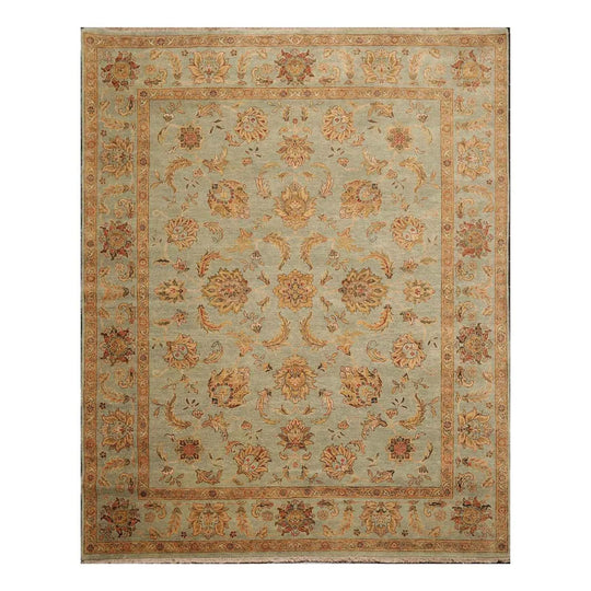 8' x 10' Hand Knotted 100% Wool Agra Oriental Area Rug Aqua
