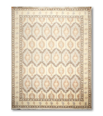9' x 12' Hand knotted Wool Traditional Oriental Area Rug full pile 9x12 Beige - Oriental Rug Of Houston