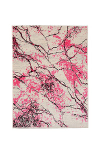 09'00"x12'00" Pink Beige Black Color Polypropylene Lightning Modern & Contemporary Persian style rugs.