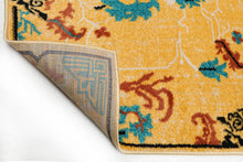 Gold Aqua Rust Color Persian style rugs.