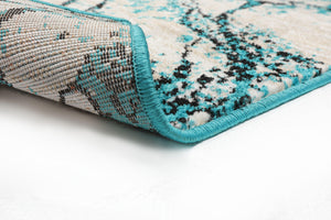 Aqua Beige Black Color Polypropylene Lightning Modern & Contemporary Persian style rugs .