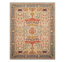 2' 6''x12'  Beige Blue Brown Color Hand Tufted Hand Made 100% Wool Transitional Oriental Rug