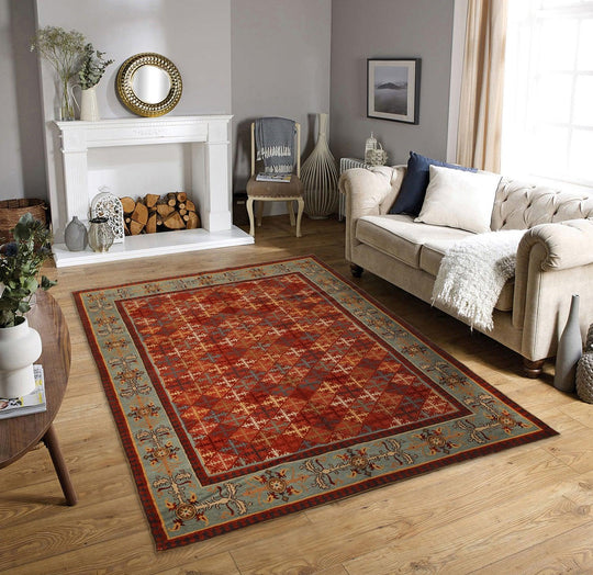 Lapchi Hand Knotted 100% Wool Traditional Tibetan Area Rug Rust 6’1" x 9’1”