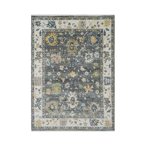 9x12 Gray, Ivory Color Hand Knotted LoomBloom Muted Turkish Oushak100% Wool Transitional Oriental Area Rug - Oriental Rug Of Houston