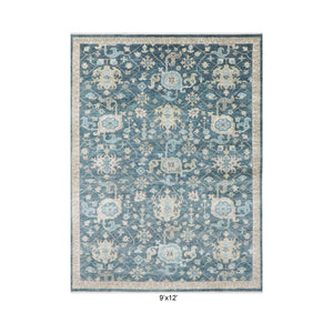 Multi Sizes Hand Knotted LoomBloom Muted Turkish Oushak 100% Wool Transitional Oriental Area Rug Blue, Beige Color - Oriental Rug Of Houston