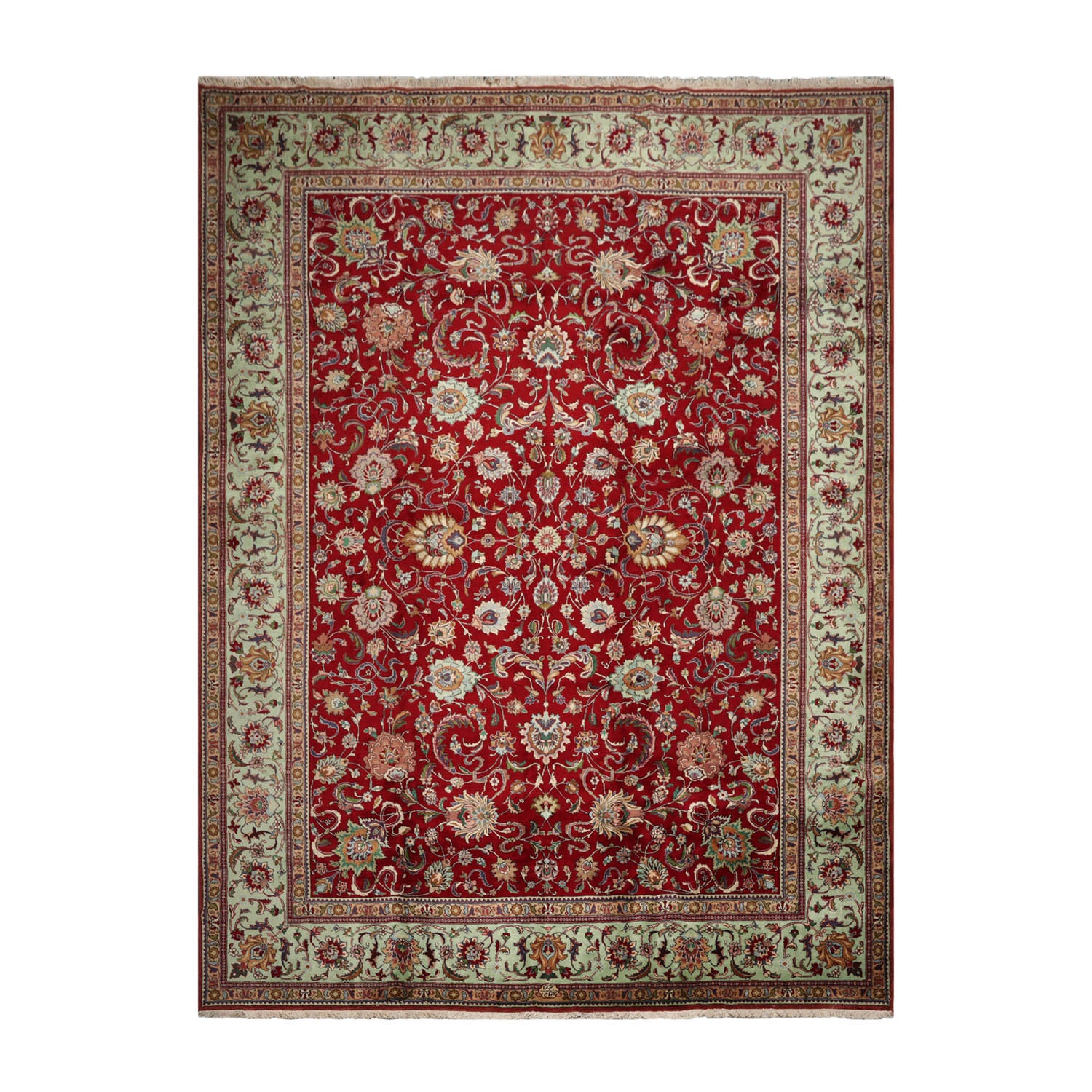 11' x15'Hand Knotted 100% Wool Tabriz Traditional Oriental Area Rug Red,  Mint Color