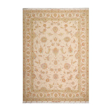 8x10 Hand Knotted Wool and Silk Traditional 350 KPSI Oriental Area Rug Ivory, Mint Color