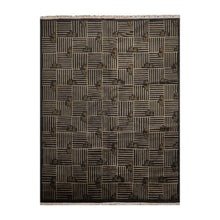 9x12 Hand Knotted Tibetan 100% Wool Transitional Oriental Area Rug Charcoal, Beige Color