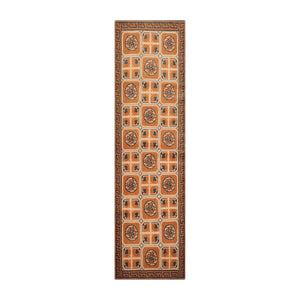 2'10''x10'4'' Hand Knotted Tibetan 100% Wool Greek Key Transitional Oriental Area Rug Beige, Brown Color Runner