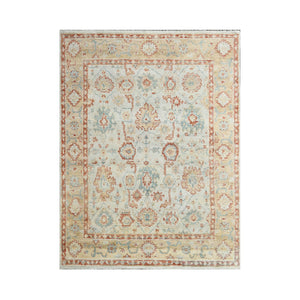 9x12 LoomBloom Beige Hand Knotted 100% Wool Traditional Oriental Area Rug