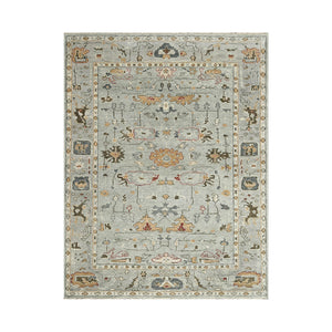 10' x13' 10" Gray Beige Tan Color Hand Knotted Indo Oushak  100% Wool Traditional Oriental Rug