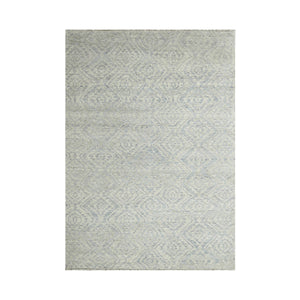 9' 4''x13' 5'' Gray Beige Blue Color Hand Knotted Indo Oushak  100% Wool Transitional Oriental Rug