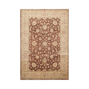 5x7 Brown, Beige Hand Knotted Persian 100% Wool Chobi Peshawar Traditional Oriental Area Rug