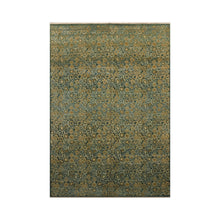 6x9 Green Hand Knotted Tibetan Wool and Silk Michaelian & Kohlberg Traditional Oriental Area Rug