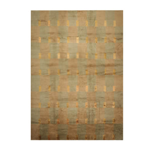 10x14 Moss,Tan Tufenkian Swiss Wash Hand Knotted Wool & Silk Tibetan Area Rug