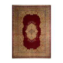 11'2"x15'10" Palace Burgundy Hand Knotted 100% Wool Tabriz Traditional 300 KPSI Oriental Area Rug