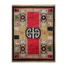 10x14 Pistacchio Hand Knotted Tibetan 100% Wool Art Deco Art Deco Oriental Area Rug