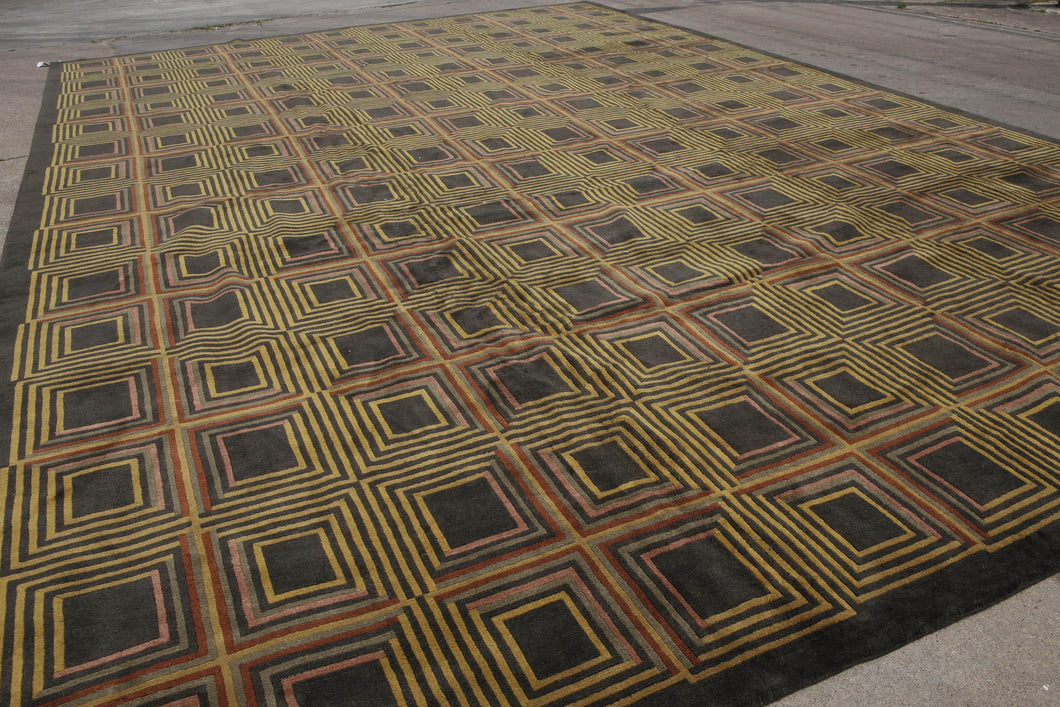 Aga John's Palace Size Hand Knotted Tibetan Wool modern Area rug 17'7