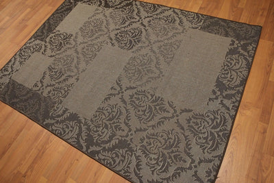 5'x7' Black, Gray, Multi Color Machine Made Polypropylene Indoor Outdoor Turkish Dhurry Rug - Oriental Rug Of Houston