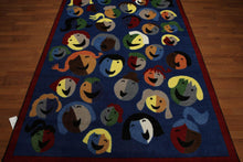 5' x 7' Contemporary Fun Smiles Emojis Area rug Full Pile AOR7432 - 5x7 Blue - Oriental Rug Of Houston