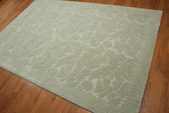 5'8" x 8'9" Machine Made High Low Modern Oriental Wool Rug Gray Tone on Tone Color