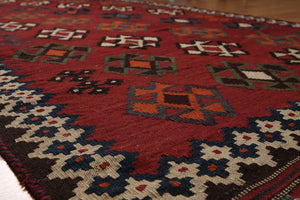 4'9" x 10'6" Handmade Southwestern Persian Kilim 100% Wool Area Rug Runner - Oriental Rug Of Houston