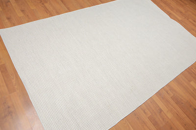 4' x 6' Handmade Textured Geometric 100% Wool Flat Pile Area Rug 4 x 6 Beige - Oriental Rug Of Houston