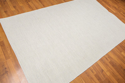 5' x 8' Handmade Textured Geometric 100% Wool Flat Pile Area Rug 5x8 Beige - Oriental Rug Of Houston
