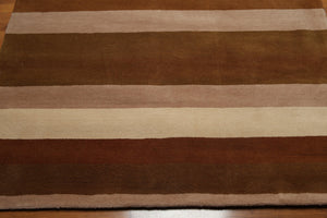 Handmade 100% wool Traditional Oriental Area Rug Modern Brown 5'6" x 8'6" - Oriental Rug Of Houston