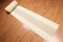 2' 4''x37'  Camal Ivory Color Machine Made Loop & Cut Pile Area Rug Wool Traditional Oriental Rug