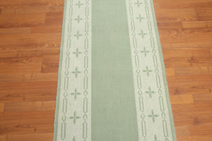 2'4" x 28' Palace Size Runner 100% New Zealand Wool Area Rug Green - Oriental Rug Of Houston