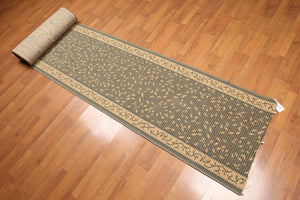 2'6" x 18' Palace Size Runner 100% New Zealand Wool Area Rug Olive - Oriental Rug Of Houston