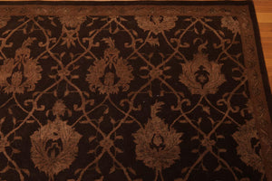 5'6" x 8'6" Handmade Wool & silk Oriental Area Rug Traditional Brown - Oriental Rug Of Houston