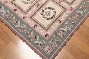 6x9 Beige Hand Woven 100% Wool French Needlepoint Aubusson Area rug - Oriental Rug Of Houston