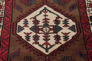 3'7"x7'9" Burgundy Hand Made Traditional 100% Wool Oriental Area Rug - Oriental Rug Of Houston