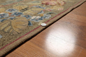 8'x10' Hand Woven 100% Wool Fresh Aubusson Needlepoint Oriental Area Rug Grayish Brown - Oriental Rug Of Houston