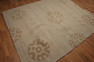 6'8" x 8'3" Handmade 100% Wool Modern Area rug Camel
