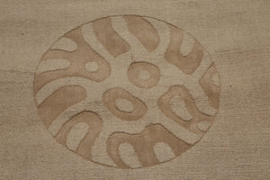 6'8" x 8'3" Handmade 100% Wool Modern Area rug Camel - Oriental Rug Of Houston