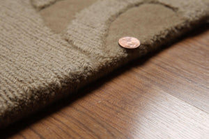 6'8" x 8'3" Handmade 100% Wool Modern Area rug Camel