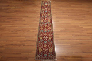 2'6" x 16' Runner Hand knotted Turkish Oushak Vegetable Dyed wool Area rug Rust - Oriental Rug Of Houston