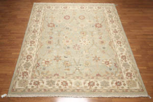 Reversible 8'10" x 11'10” Hand Knotted 100% Wool Area Rug Aqua - Oriental Rug Of Houston