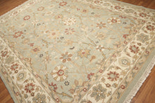 Reversible 8'10" x 11'10” Hand Knotted 100% Wool Area Rug Aqua - Oriental Rug Of Houston