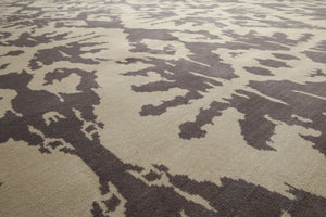 9' x 12' hand knotted 100% Wool Modern Area Rug full pile 9 x 12 ft Beige Gray - Oriental Rug Of Houston