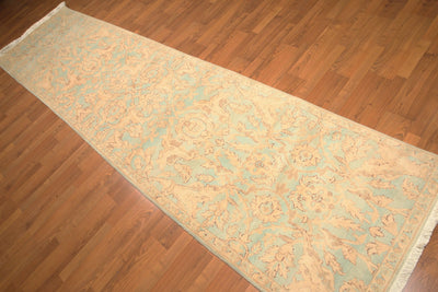 3'x12' Hand Knotted Runner 100% Wool Traditional Oriental Area Rug Beige - Oriental Rug Of Houston