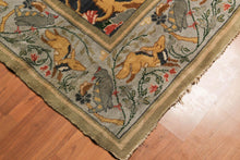 9x12 Charcoal Antique Spanish Wool Pile with Silk Foundation Hand Knotted Area Rug - Oriental Rug Of Houston
