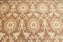 9' x 12' hand knotted Wool Damask Pattern Oriental Area Rug full pile 9x12 Brown
