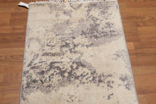 2'4" x 8' Hand Knotted Abstract Modern Wool Runner Area rug Ivory - Oriental Rug Of Houston