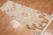 2'4" x 8' Hand Knotted Ikat 100% Wool runner Area rug Modern Tan - Oriental Rug Of Houston