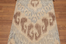 2'4" x 8' Hand Knotted Ikat 100% Wool runner Area rug Modern Tan - Oriental Rug Of Houston